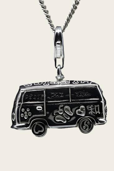 Zilveren Camper Hippie bus draaiende wielen groot hanger en/, Sieraden, Tassen en Uiterlijk, Smartwatches, Nieuw, Verzenden