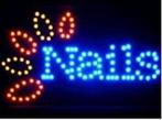 Nagels LED bord lamp verlichting nagel studio reclamebord #n, Verzamelen, Verzenden, Nieuw