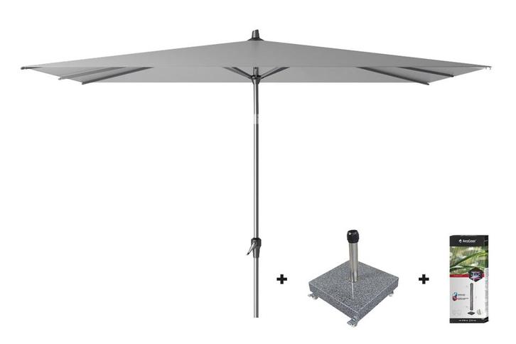 Platinum Riva stokparasol 3x2 - Light Grey met voet en hoes, Tuin en Terras, Tuinsets en Loungesets, Nieuw, Overige materialen