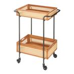 Keukentrolley Tervola 80,5x61x39 cm zwart en houtkleurig rot, Huis en Inrichting, Verzenden, Nieuw