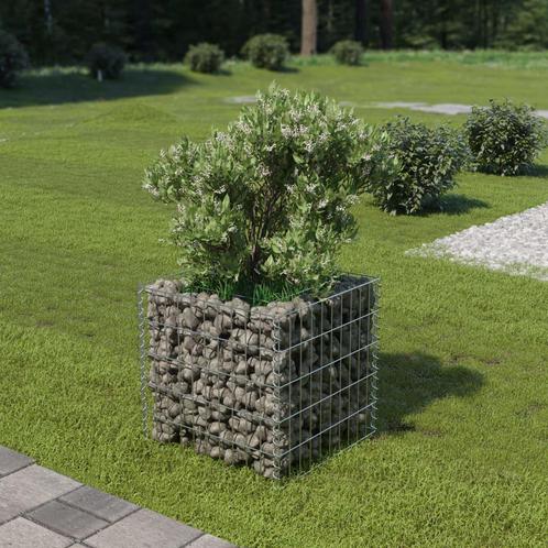 vidaXL Gabion plantenbak verhoogd 50x50x50 cm gegalvaniseerd, Tuin en Terras, Bloembakken en Plantenbakken, Minder dan 60 cm, Nieuw