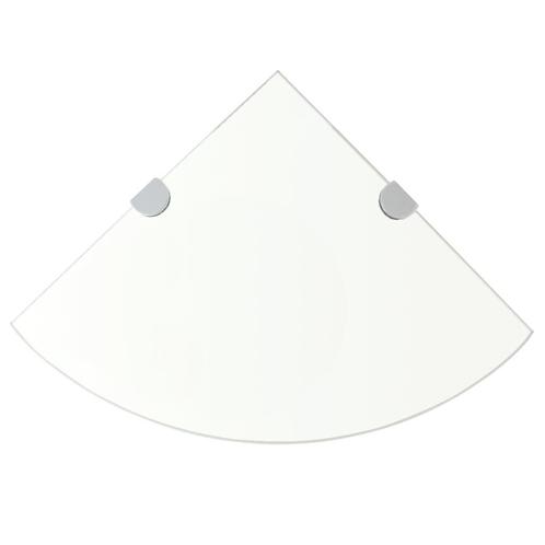 vidaXL Hoekschap met chromen dragers transparant 35x35 cm, Huis en Inrichting, Woonaccessoires | Wandplanken en Boekenplanken