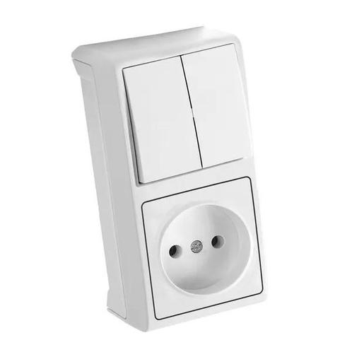 Viko by Panasonic Vera Wit Dubbele Schakelaar + Stopconta..., Huis en Inrichting, Lampen | Overige, Nieuw, Ophalen of Verzenden