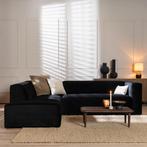 40% Korting: Velvet hoekbank Memphis zwart links, Huis en Inrichting, Ophalen, Zo goed als nieuw, Stof, Scandinavisch, Velvet chique, Modern