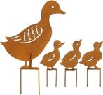 Gazonsteker tuinsteker eendenfamilie roest, Tuin en Terras, Tuinwanddecoratie, Verzenden, Nieuw