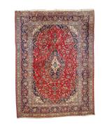 Groot perzisch tapijt Kashan 350x250 wollen vloerkleed iran, Bruin, 200 cm of meer, Ophalen of Verzenden, Zo goed als nieuw