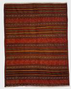 Kelim Tribal Soumac 200x155 wollen vloerkleed iran, Huis en Inrichting, Groot perzisch kelim Soumac wollen vloerkleed Iran handgekoopt