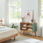 Commode Tysvær dressoir 110x40x80 cm naturel en blauw [en.ca, Huis en Inrichting, Kasten | Dressoirs, Verzenden, Nieuw
