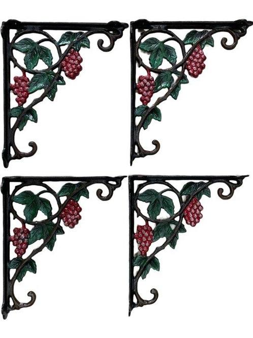 Decoratief ornament (4) - Set van 4 gietijzeren muursteunen, Antiek en Kunst, Kunst | Designobjecten