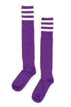Sokken Paars Witte Strepen 36-41 Dames Heren Unisex Paarse K, Kleding | Dames, Ophalen of Verzenden, Nieuw, Carnaval