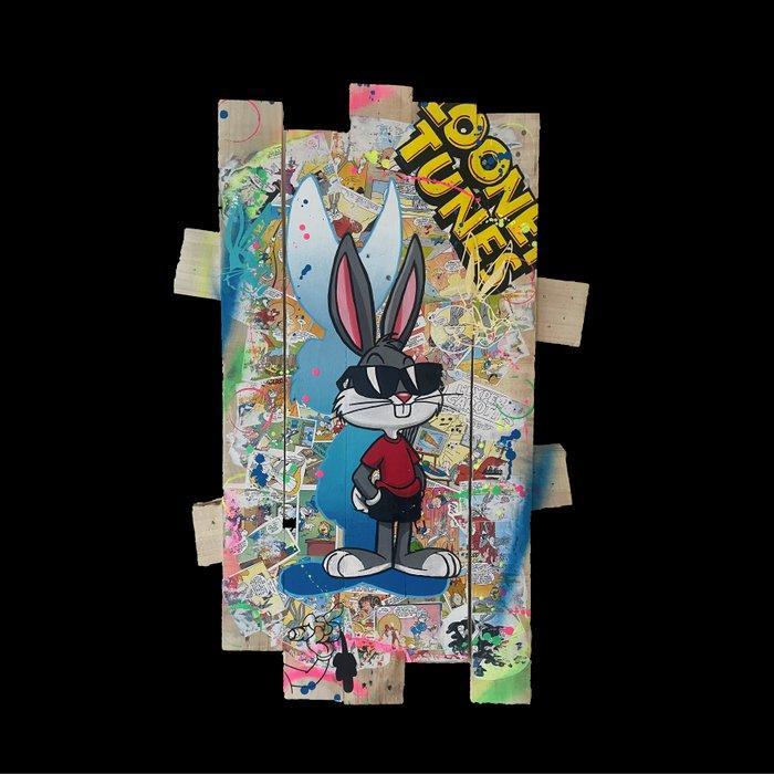 Vincent STREIFF - Tableau Pop Art Bugs Bunny City signé par, Antiek en Kunst, Kunst | Schilderijen | Modern