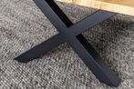 Salontafel WILD 90cm tafelblad 30mm X-poten wild eiken-look, Huis en Inrichting, Tafels | Salontafels, Ophalen of Verzenden, Nieuw