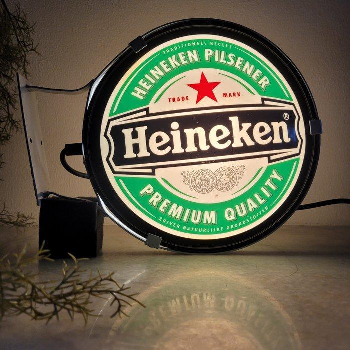 Heineken Bier Reclame, Dubbelzijdige Lichtreclame, 1980 -, Antiek en Kunst, Antiek | Wandborden en Tegels