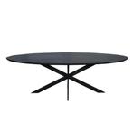 Eiken eettafel Ferris | Ovaal 240 cm | Zwart, Huis en Inrichting, Tafels | Eettafels, Ophalen of Verzenden, Nieuw