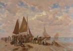 Desire Thommasin (1858-1933) - Fishing activity on the coast, Antiek en Kunst, Kunst | Schilderijen | Klassiek