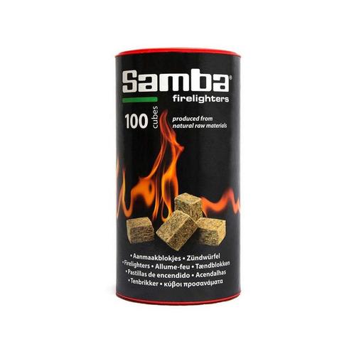 Samba Bruine Aanmaakblokjes Openhaard - 100 stuks in Koker, Tuin en Terras, Barbecue-accessoires, Nieuw, Ophalen of Verzenden