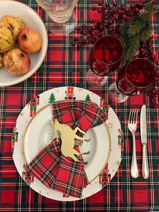 Prachtig kerstkleed voor grote tafels. Fluwelen Schots, Diversen, Kerst