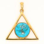 Hanger - 18 karaat Geel goud -  5.82ct. tw. Turquoise