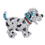 Fako Bijoux - Broche - Puppy - Kristal - 53x40mm - Blauw, Sieraden, Tassen en Uiterlijk, Broches, Verzenden, Nieuw