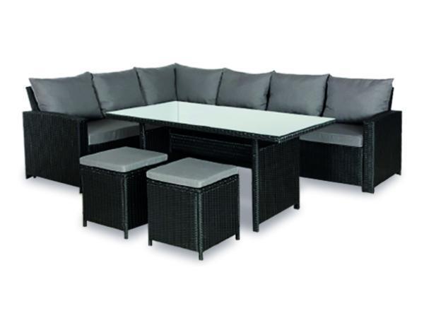 Veiling - Bordano Loungeset (Inclusief alle zit en rugkussen, Tuin en Terras, Tuinsets en Loungesets