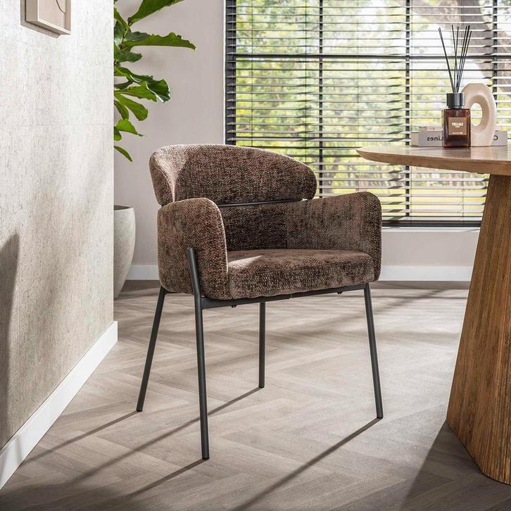 *WOONWINKEL* Comfortabele Eetkamerstoel Bruin, Huis en Inrichting, Stoelen, Bruin, Nieuw, Verzenden