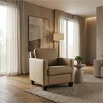 Leren fauteuil Smart - Massif Safari (taupe/grijs) - Poten, Huis en Inrichting, Fauteuils, Nieuw, Ophalen of Verzenden, Bohemian, Eigentijds, Modern, Retro