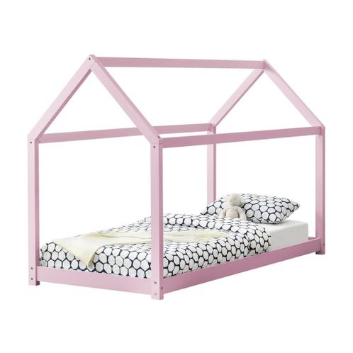 puree College voorkomen ≥ Kinderbed Netstal houten bed huisbed 90x200 cm roze — Kasten |  Kledingkasten — Marktplaats