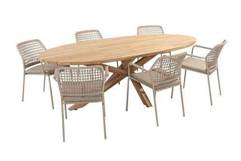 Taste Barista/Prado ovale tuinset 240x115 cm. (7-delig) -, Tuin en Terras, Tuinsets en Loungesets, Tuinset, Nieuw, Hout, Verzenden