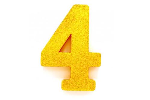 Goud Tafeldecoratie Cijfer 4 Glitter 20,5cm, Hobby en Vrije tijd, Feestartikelen, Nieuw, Verzenden