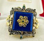 Zonder minimumprijs - Ring - 9 kt. Zilver, Geel goud Lapis, Nieuw