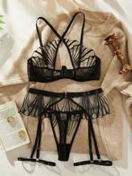 SALE - Luxe Kanten Lingerieset Van 44,95 Voor 29,95, Kleding | Dames, Verzenden, Zwart, Setje
