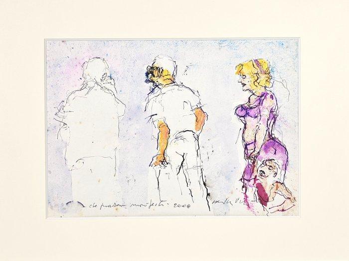 Walter Piacesi (1929) - Appunti per Figure Che Guardano, Antiek en Kunst, Kunst | Designobjecten