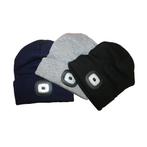 Benson Warme muts met LED verlichting - zwart - drie lich..., Kleding | Heren, Mutsen, Sjaals en Handschoenen, Ophalen of Verzenden