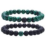 Fako Bijoux® - Dubbele Kralen Armband - 8mm - Natuursteen, Sieraden, Tassen en Uiterlijk, Armbanden, Verzenden, Nieuw