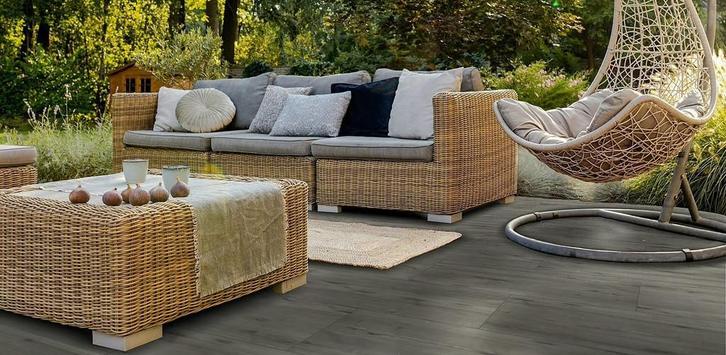 Keramische Tuintegel 45x90x3 Houtlook Forest Dark Grey, Tuin en Terras, Tegels en Klinkers, 10 m² of meer, Nieuw, Keramiek, Terrastegels