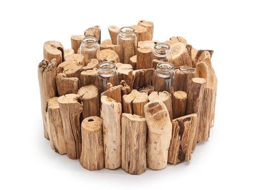 Peeled branch Flowerholder 25 cm  met reageerbuisjes, Huis en Inrichting, Woonaccessoires | Kunstplanten en Kunstbloemen, Nieuw