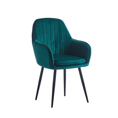 Eetkamerstoel - Demi Velvet - Armleuning - Groen, Huis en Inrichting, Stoelen, Eén, Overige kleuren, Nieuw, Stof, Ophalen of Verzenden