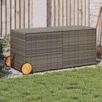 vidaXL Tuinbox met wielen 283 L poly rattan grijs, Tuin en Terras, Verzenden, Nieuw