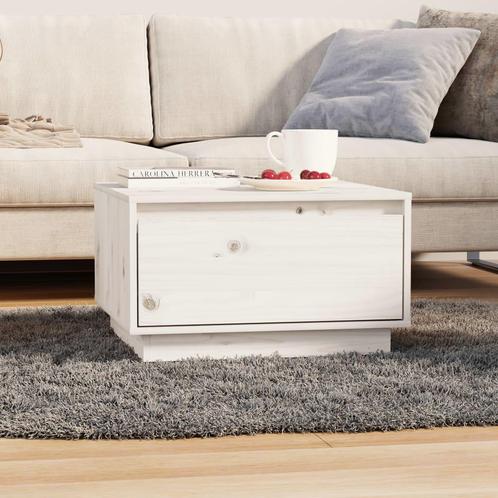 vidaXL Salontafel 55x56x32 cm massief grenenhout wit, Huis en Inrichting, Tafels | Salontafels, 50 tot 100 cm, Nieuw, Grenenhout