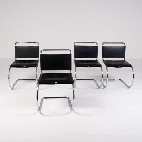 Knoll - Ludwig Mies van der Rohe - Stoel (4) - MR10 - Leder,, Antiek en Kunst, Kunst | Designobjecten
