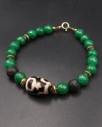 Smaragd, lavasteen - Nectar Dzi armband - Langdurigheid en