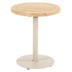 Volta teak bijzettafel centrale poot latte 45 cm. Ø (H 55), Ophalen of Verzenden, Nieuw, Aluminium