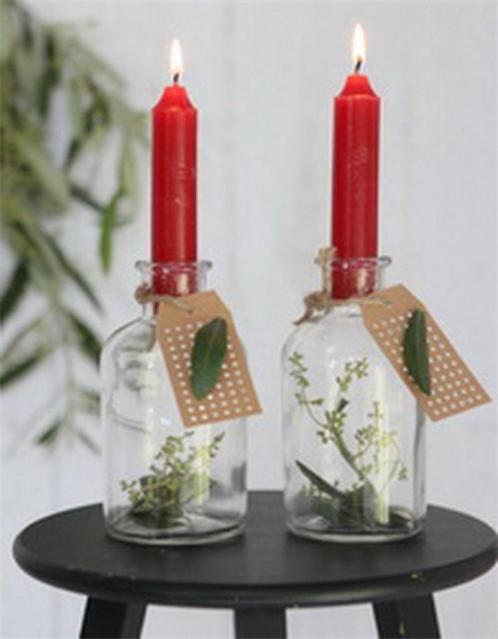 Kaarsen Taper candle Rood h.11 cm set van 7 past in fles, Hobby en Vrije tijd, Knutselen, Nieuw, Ophalen of Verzenden