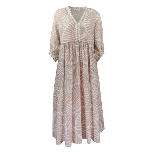 Louis and Mia • beige midi jurk • 36, Kleding | Dames, Jurken, Beige, Nieuw, Maat 36 (S), Verzenden