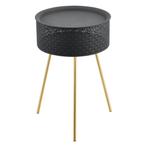 [en.casa] Salontafel Forshaga rond zwart en goud 65xØ40 cm, Huis en Inrichting, Tafels | Bijzettafels, Verzenden, Nieuw