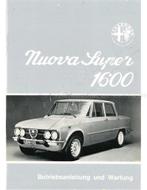 1978 ALFA ROMEO GIULIA NUOVA SUPER 1600 INSTRUCTIEBOEKJE