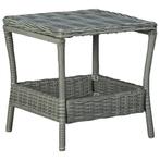 vidaXL Tuintafel 45x45x46,5 cm poly rattan lichtgrijs, Verzenden, Nieuw