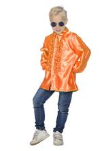 Disco 70S Blouse Oranje Jongen, Kinderen en Baby's, Carnavalskleding en Verkleedspullen, Verzenden, Nieuw