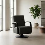 Leren draaifauteuil Mood - Toledo Antracite (donkergrijs) -, Huis en Inrichting, Fauteuils, Nieuw, Ophalen of Verzenden, 50 tot 75 cm