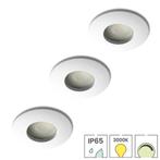 Set van 3 badkamer inbouwspots wit + LED spots GU10 Lybardo, Verzenden, Nieuw
